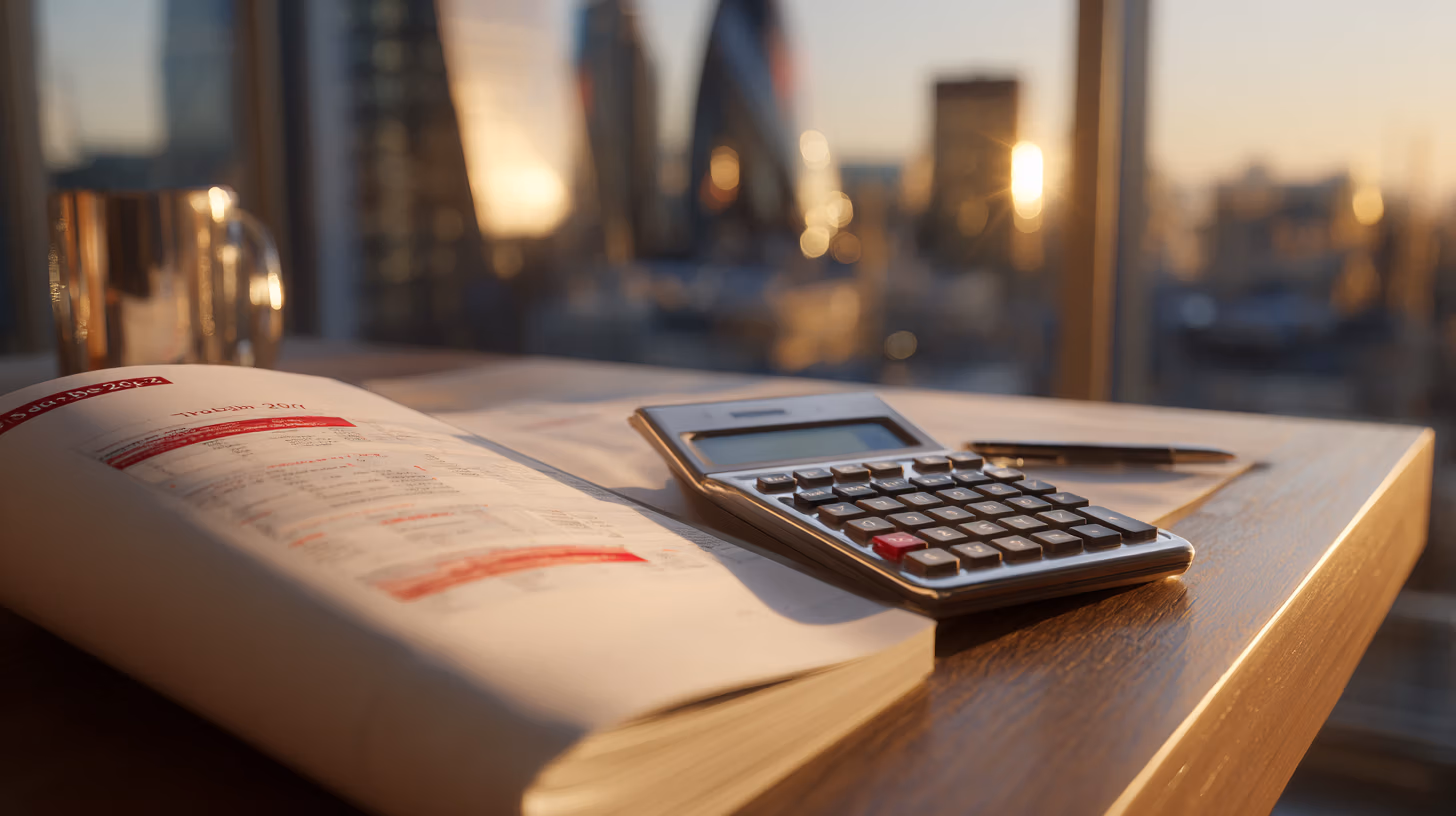 Autumn Budget 2025 document on a desk with a calculator, highlighting changes to SME tax planning